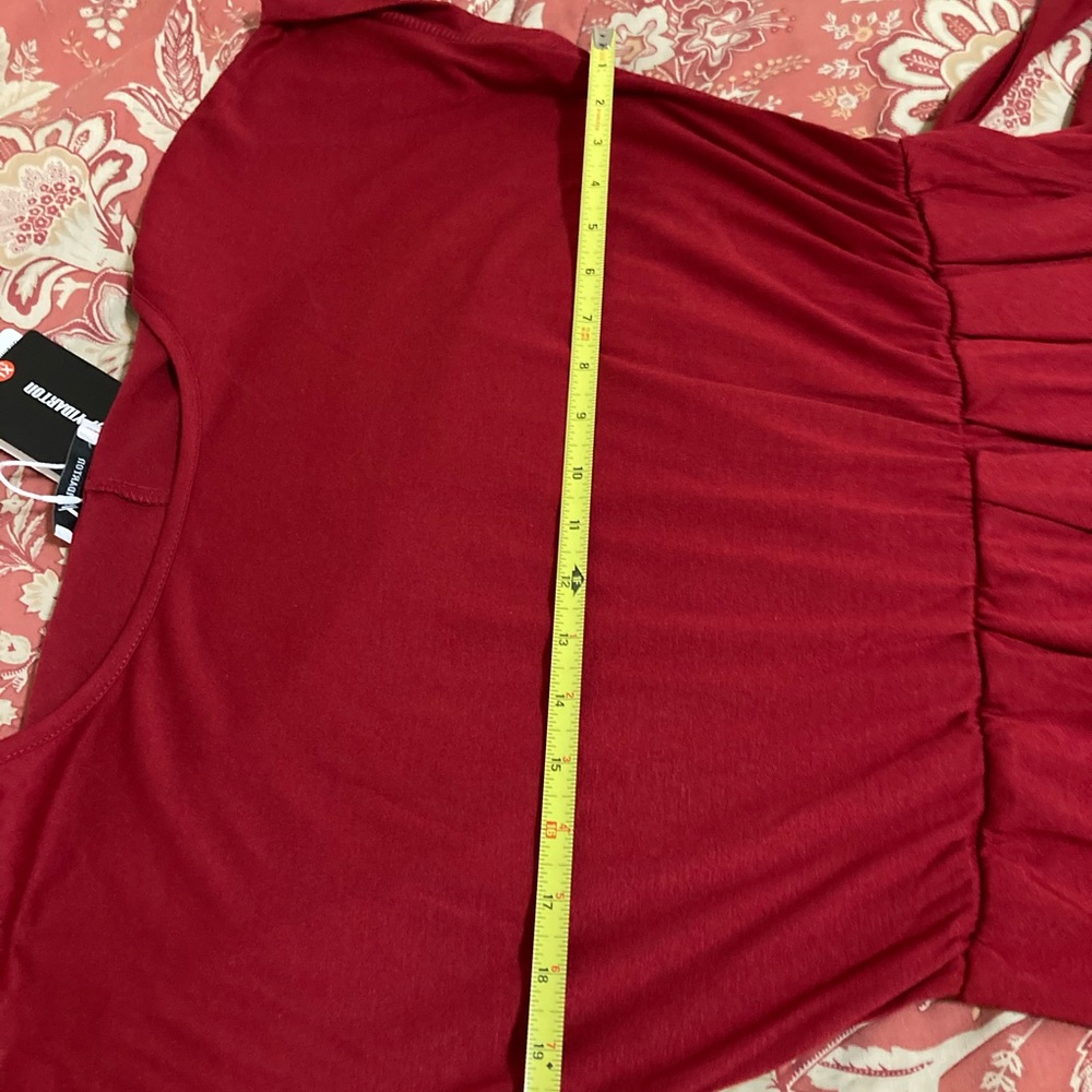 Faux wrap dress with tulip skirt